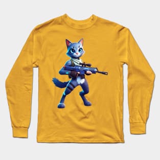 Fortnite-inspired cat design Long Sleeve T-Shirt